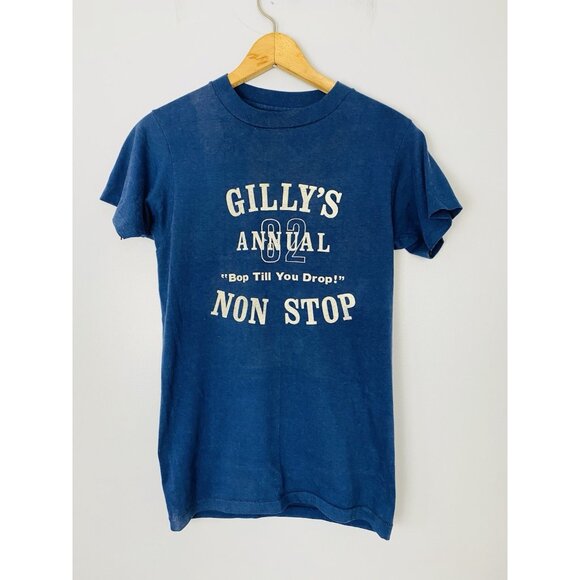 Vintage '82 Gilly's Annual Bop Till You Drop Non Stop T-shirt Size XS Hanes USA - Picture 1 of 8